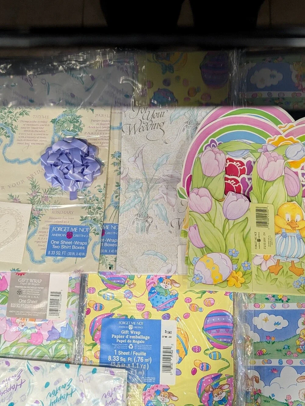 Large Lot Vtg Easter & Wedding American Greetings  Wrapping Paper Tissue & Boxes